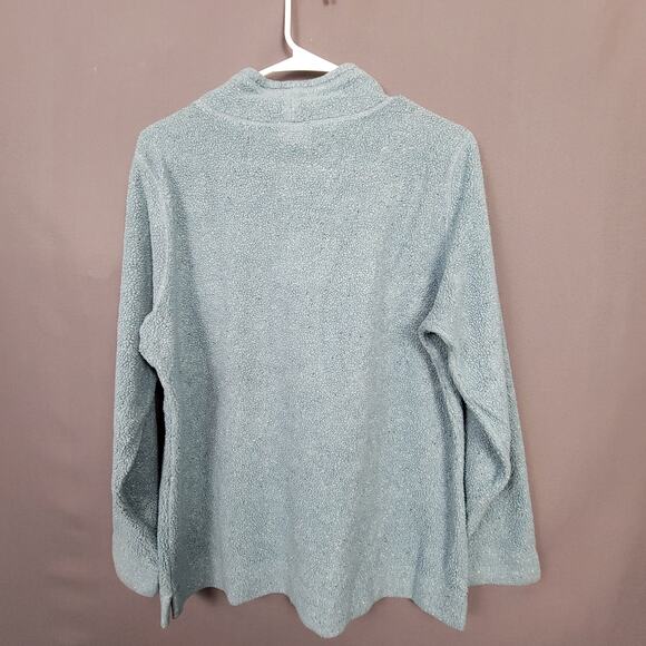 L.L.Bean Light Blue Mock Neck Fleece Pullover Soft Warm Cozy Classic Fit - Picture 2 of 10